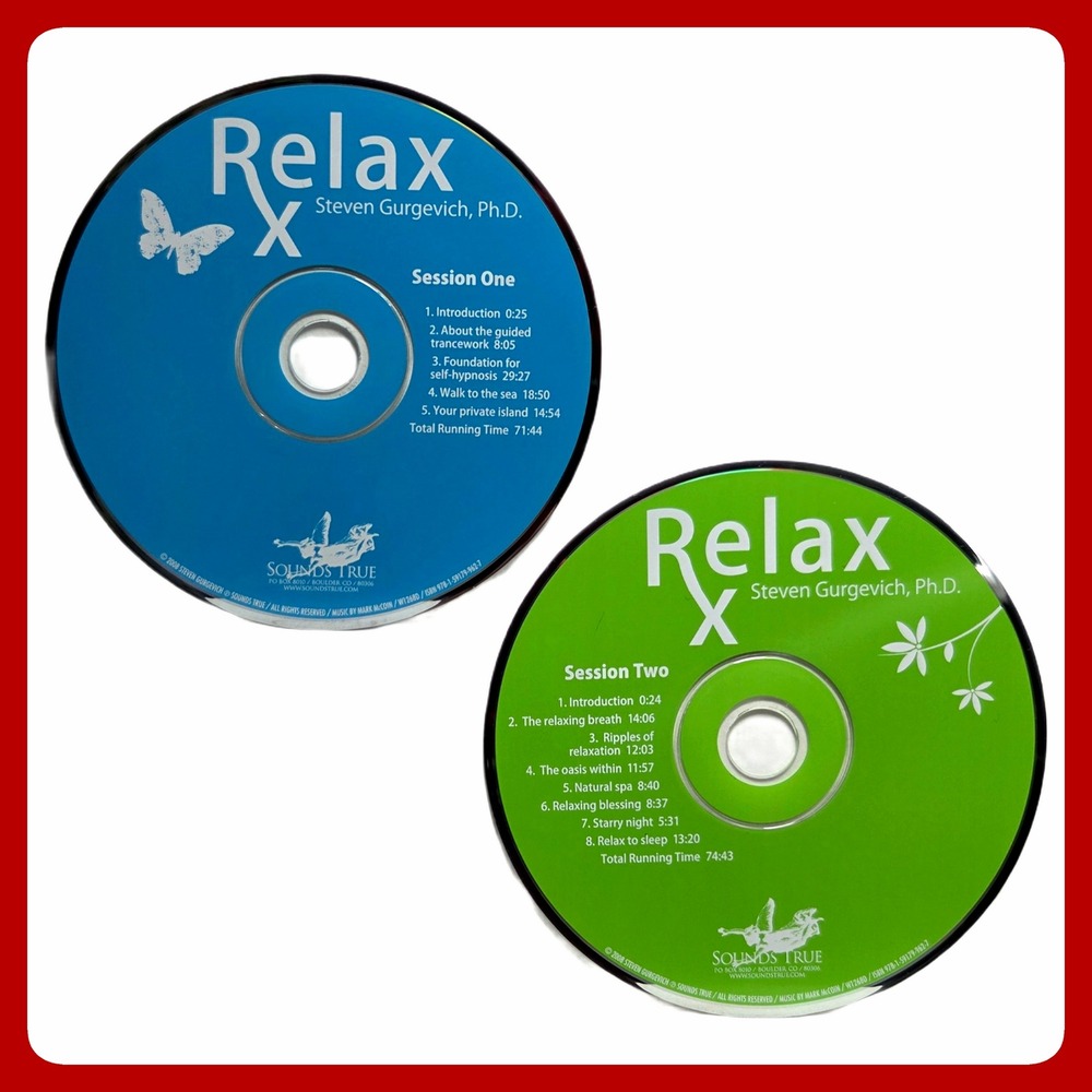 Relax Steven Gurgevich Ph.D. Self-Hypnosis 2-CD Set Mindfulness Audio EUC
